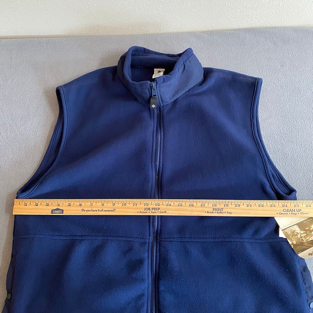 Columbia‎ Fleece Full Zip Vest Mens XL Blue Layering Outdoor Mock Neck Pockets - Picture 6 of 11